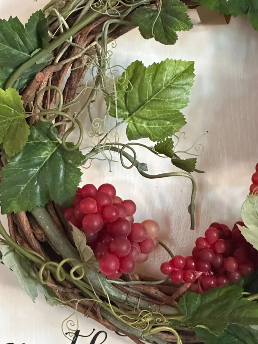 Rustic French Tuscan Country Vineyard European Vintage Grape Wreath 15 Grapevine